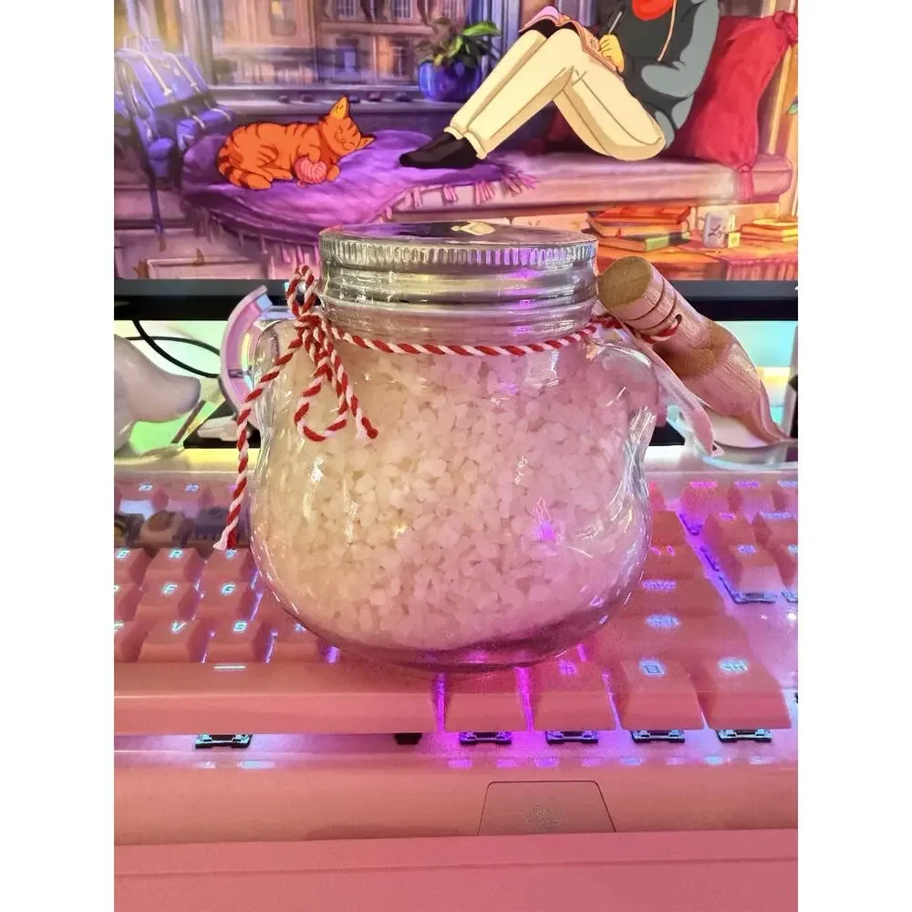 Hello Kitty Bath Salts Crystal Glass Jar Lid Lavender Clouds 2025 Sanrio READ